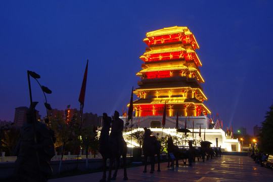 西安漢城湖景區(qū)夜景