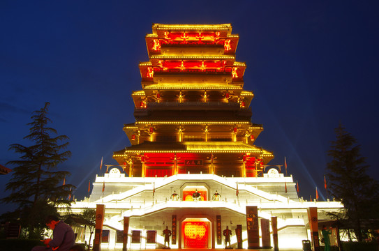 西安漢城湖景區(qū)夜景