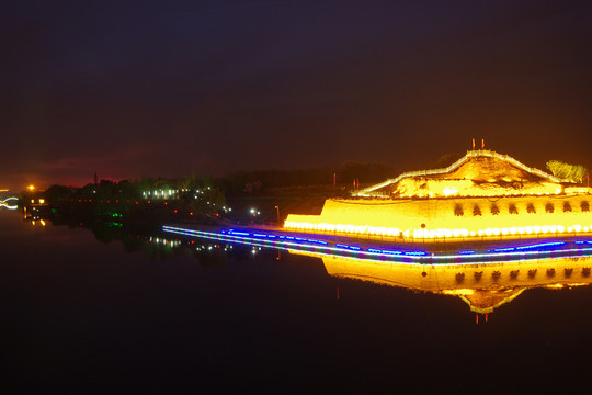 西安漢城湖景區(qū)夜景