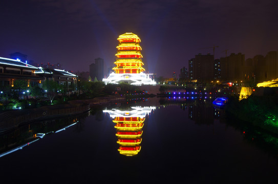 西安漢城湖夜景