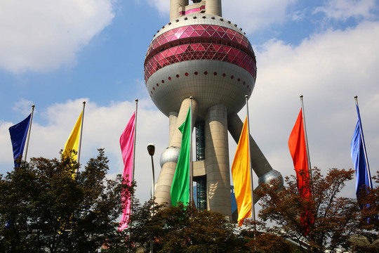 東方明珠 彩旗