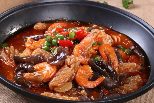 干鍋魷魚蝦