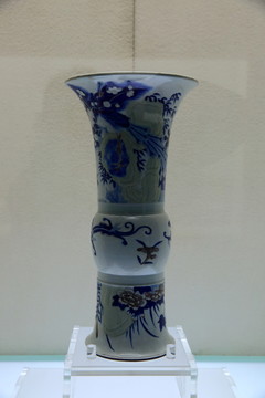 釉里三色花觚