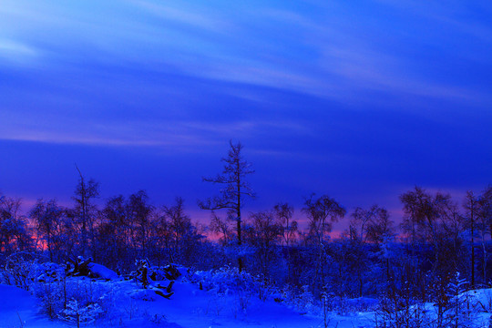 林海雪原夕照