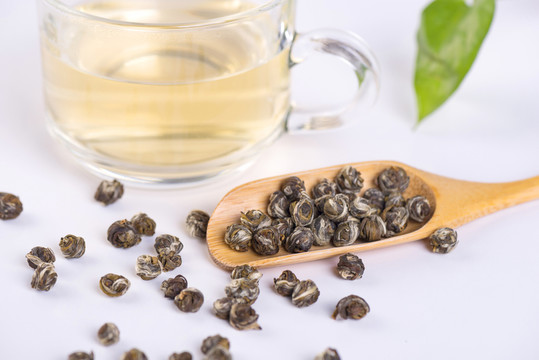 高清龍珠茶葉展示攝影照片