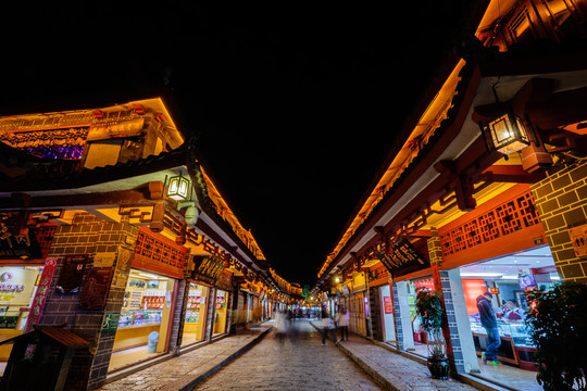 云南麗江大研古鎮(zhèn)夜景