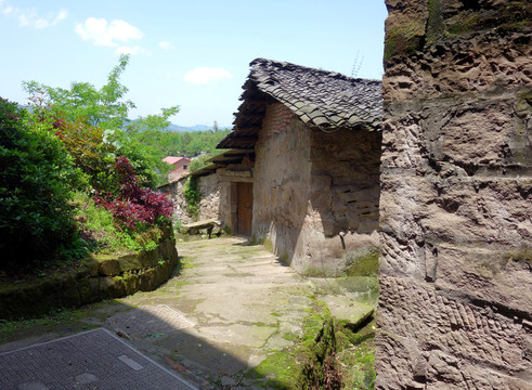 走馬古鎮(zhèn) 民居 石頭建筑 瓦房