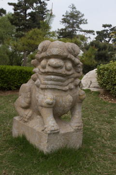 西安唐苑 石雕 石獅