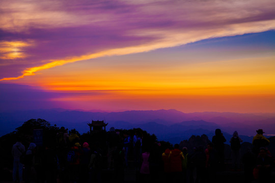 黃山日落