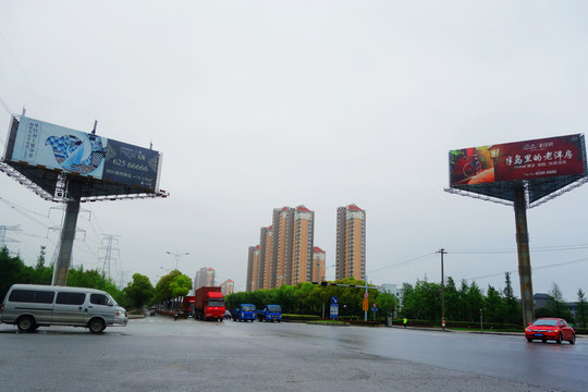 城市道路和樓盤