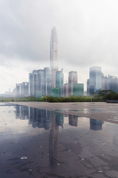 霧 陰天 深圳風(fēng)光 市民中心