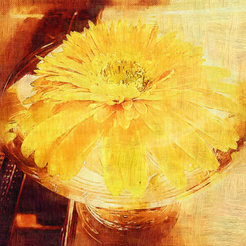 油畫 菊花