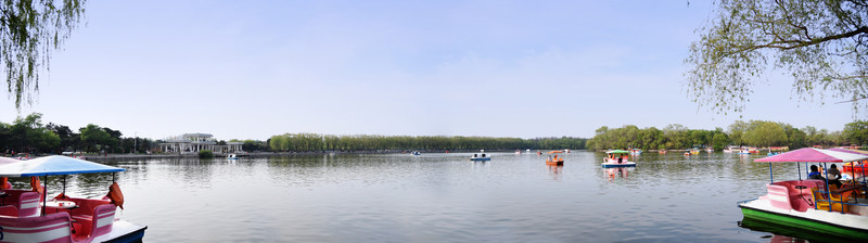 公園湖畔劃船