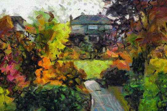風(fēng)景裝飾畫 油畫