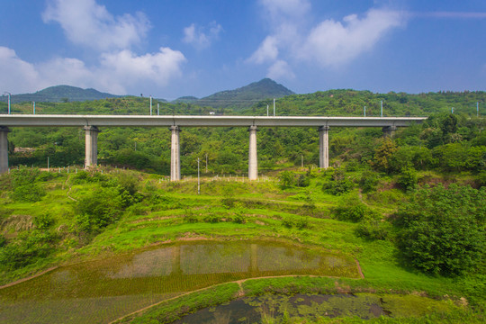 穿過鄉(xiāng)村的高鐵
