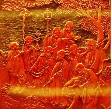 羅漢渡河圖