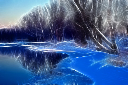 電腦畫 冰河