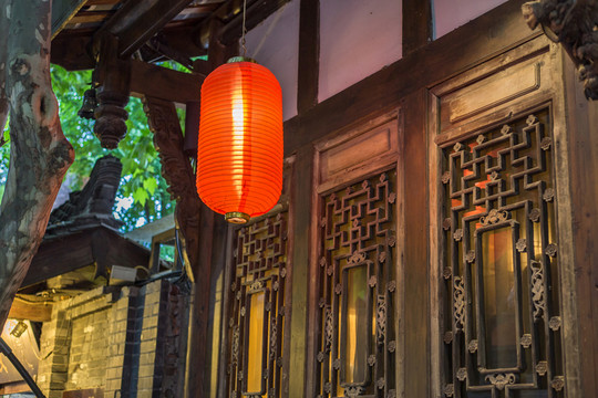 古建筑 紅燈籠 中國(guó)風(fēng)