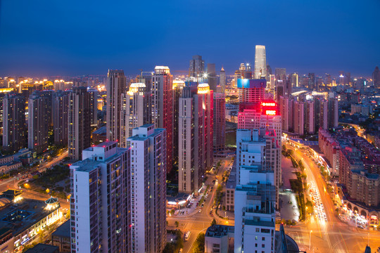 都市夜景俯拍 城市夜景