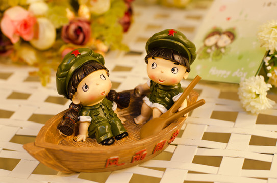 綠軍人小擺件全套