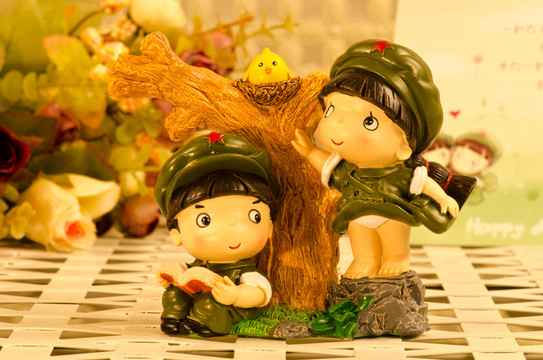 綠軍人桌面裝飾品全套