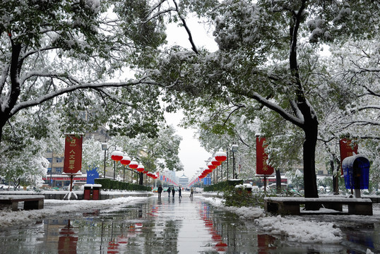 西安鐘樓南門雪景