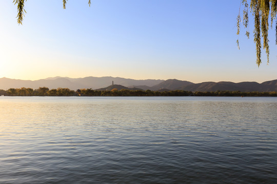頤和園昆明湖西堤玉峰塔練橋