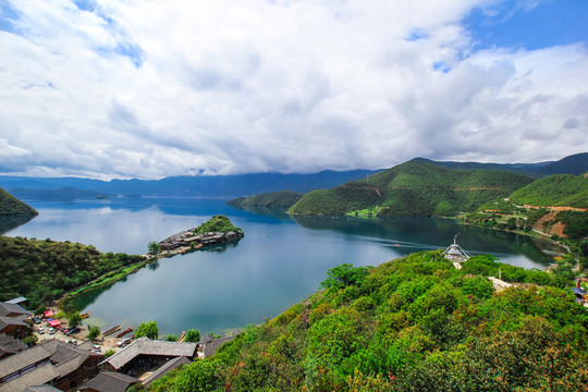 高清瀘沽湖全景