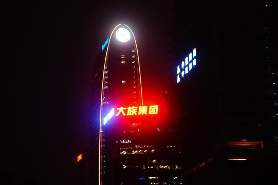 深圳深南大道及建筑物夜晚景觀