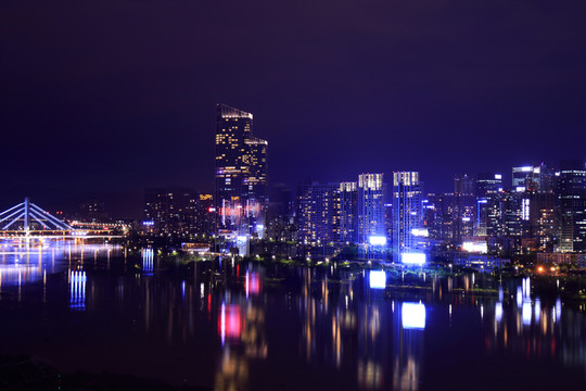 夢(mèng)幻的惠州江北CBD夜景