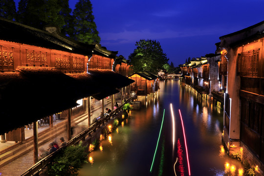 烏鎮(zhèn)水鄉(xiāng)夜景