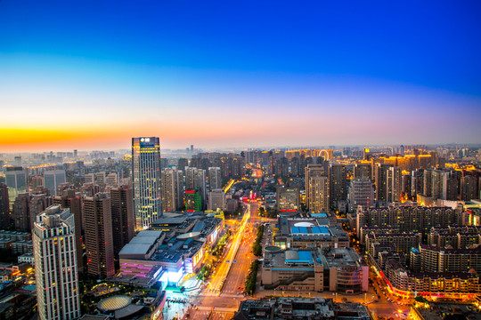 天津大悅城 俯拍都市夜景風(fēng)光