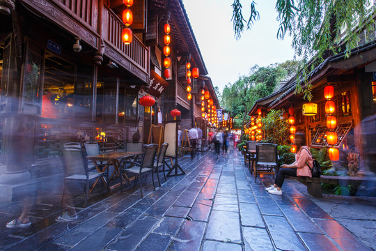 老街 古鎮(zhèn) 夜景