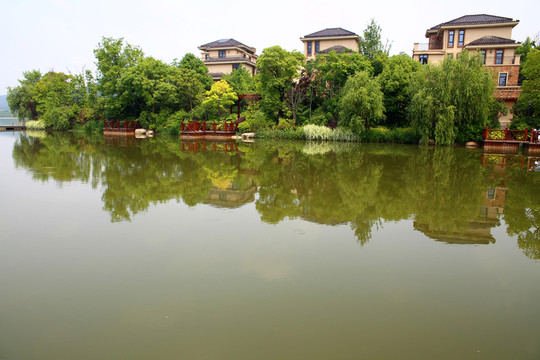 湖邊別墅群 高檔住宅小區(qū)