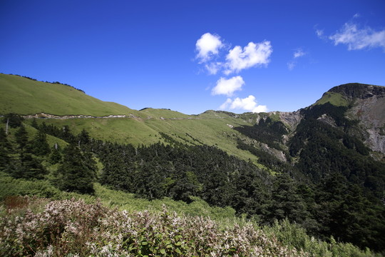 大山風(fēng)景 藍(lán)天白云