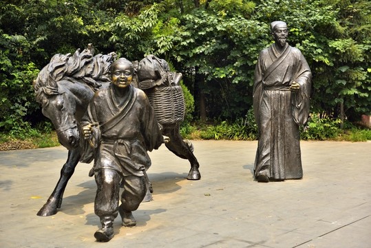銅塑 書童