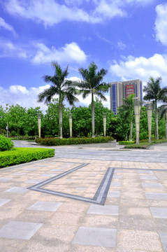 現(xiàn)代園林廣場風(fēng)光