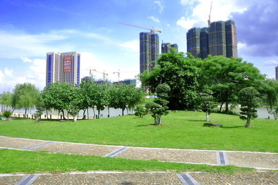 公園和樓房