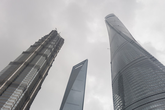 上海浦東三座摩天大樓