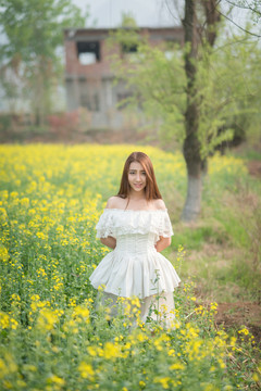 油菜花人像