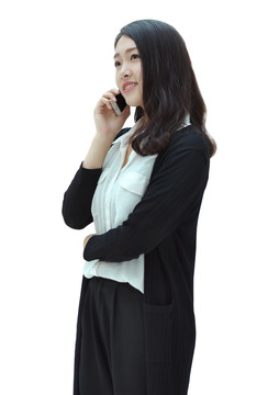 打電話的長發(fā)美女