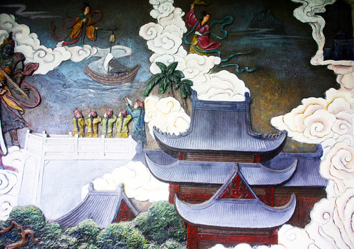 天宮 浮雕 祥云