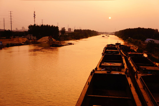 京杭大運(yùn)河 夕陽