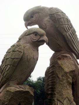 鸚鵡 石雕 園林景觀