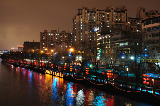 杭州京杭大運河夜景