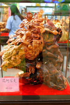 木雕 花卉 根雕 雕塑 實木