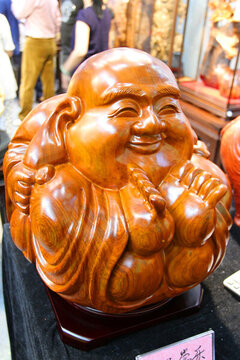 木雕 佛像 彌勒佛 雕塑 實(shí)木
