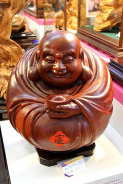 木雕 佛像 彌勒佛 雕塑 實木