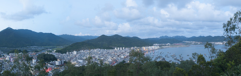 海濱小鎮(zhèn) 漁港夜色 燈火輝煌