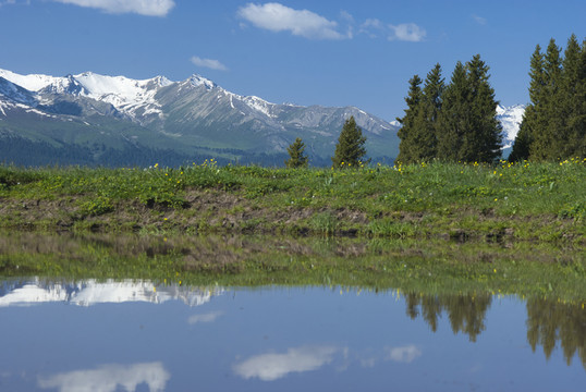 雪山湖泊